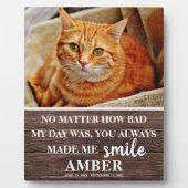 Plaque Photo Mémoire rustique de chat Souvenir Photo (Devant)
