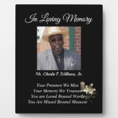 Plaque Photo Mémorial (Devant)