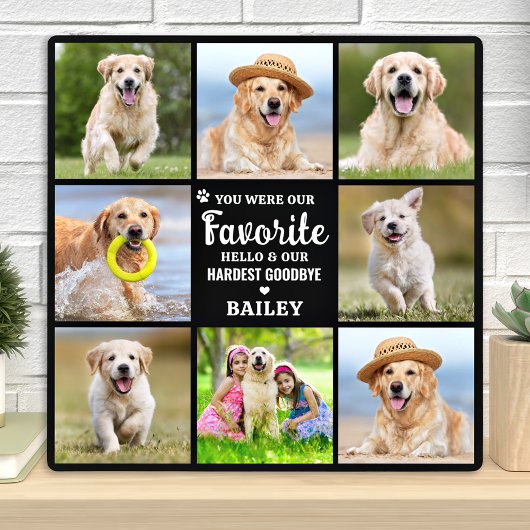 Plaque Photo Mémorial 8 Collage Photo Chien Perte Animaux de Co