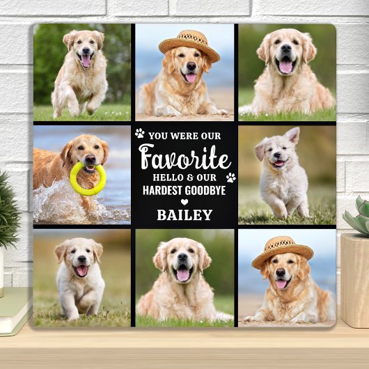 Plaque Photo Mémorial 8 Photo Collage Animaux de compagnie Chie