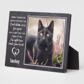 Plaque Photo Mémorial Chat Perte Animale Empreinte de Patte Cœu (Côté)