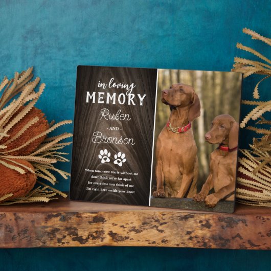 Plaque Photo Mémorial conjoint pour animaux de compagnie 2 Phot (Côté)