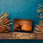 Plaque Photo Memorial Country Western Cowboy (Côté)