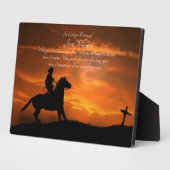 Plaque Photo Memorial Country Western Cowboy (Côté)