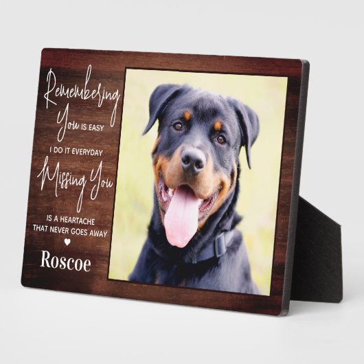 Plaque Photo Mémorial d'animal rustique personnalisé Souvenir d (Côté)