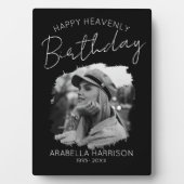 Plaque Photo Mémorial d'anniversaire de photo élégant (Devant)