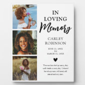 Plaque Photo Mémorial de 3 photos en souvenir (Devant)