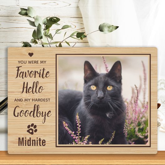 Plaque Photo Mémorial de chat Perte d'animal de compagnie