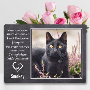 Plaque Photo Mémorial de chat Perte d'animal familier Empreinte