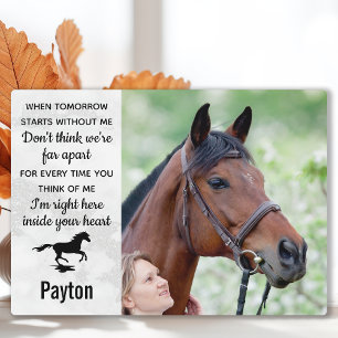 Plaque Photo Mémorial de Cheval Cadeau Personnalisé Équestre