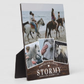 Plaque Photo Mémorial de cheval de compagnie rustique 4 Photos  (Côté)