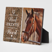 Plaque Photo Mémorial de cheval rustique - Photo de perte d'ani (Côté)