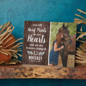 Plaque Photo Mémorial de cheval rustique | Photo souvenir (Côté)