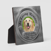 Plaque Photo Mémorial de chien ou chat de compagnie (Recto)