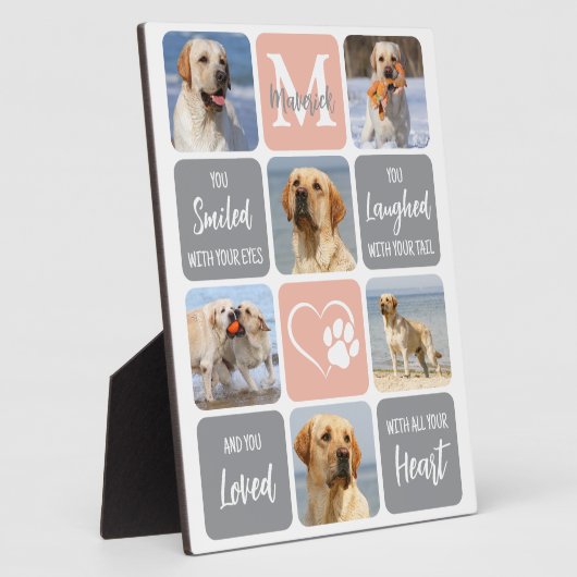 Plaque Photo Mémorial de chien personnalisé couleurs modernes 6 (Côté)
