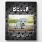 Plaque Photo Mémorial de chien Photo Empreintes de pattes Table (Devant)