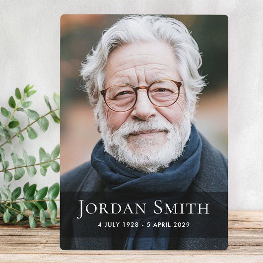 Plaque Photo Mémorial de deuil funéraire photo complète