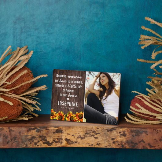 Plaque Photo Mémorial de la famille des tournesols rustiques |  (Côté)