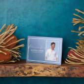 Plaque Photo Mémorial de table photo bleue (Côté)