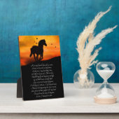 Plaque Photo Mémorial du cheval avec poème (Côté)