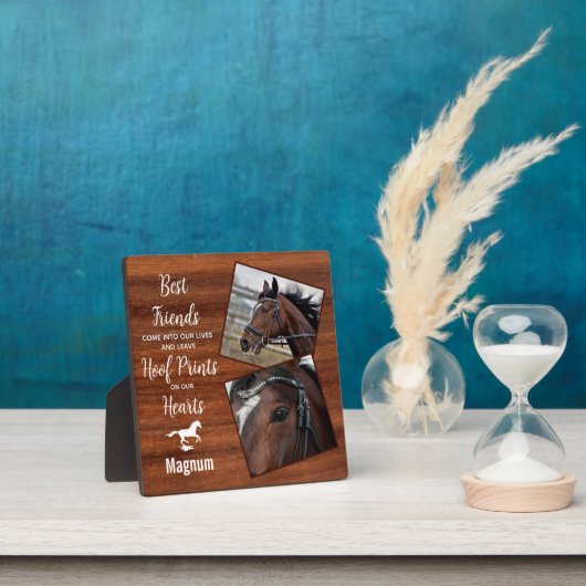 Plaque Photo Mémorial du cheval Rustique en équine en bois (Insitu)