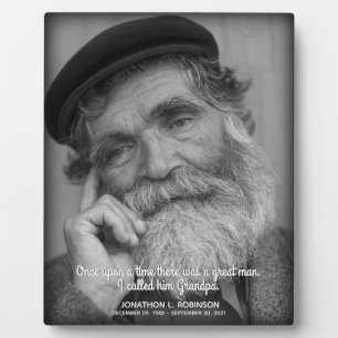Plaque Photo Mémorial du deuil pour grand-père