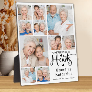 Plaque Photo Memorial Forever dans nos coeurs Custom 10 Photo