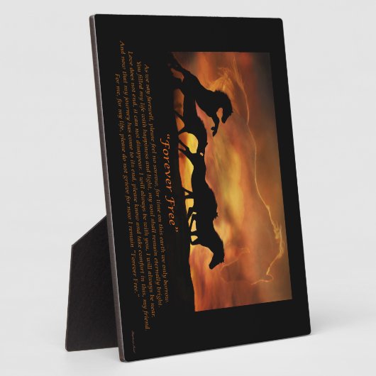 Plaque Photo Mémorial Forever Free Horse (Côté)