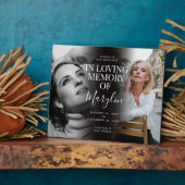 Plaque Photo Mémorial funéraire élégant Photo avant et après (Côté)