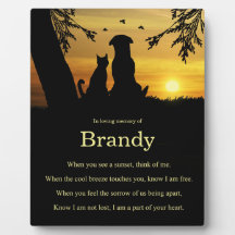 Memorial Hommage chien chat animal avec poème spir