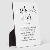 Plaque Photo Mémorial Mariage Esta Vela Arde en espagnol (Côté)