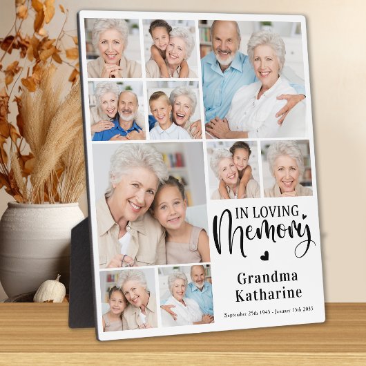 Plaque Photo Memorial Modern Loving Memory 10 Photo Collage