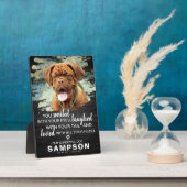 Plaque Photo Mémorial moderne en bois foncé pour animaux de com (Côté)