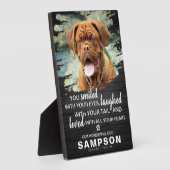 Plaque Photo Mémorial moderne en bois foncé pour animaux de com (Côté)