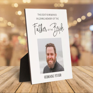 Plaque Photo Mémorial Père de la Mariée Photo Sauvez un Mariage