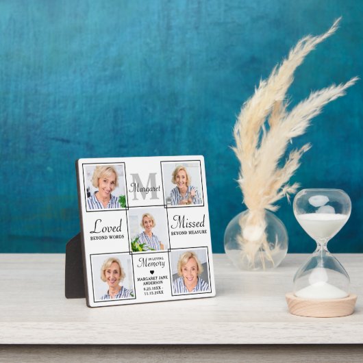 Plaque Photo Memorial Personalized 5 Picture Loving Memory (Insitu)