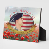 Plaque Photo Mémorial photo du terrain de pavot (Côté)