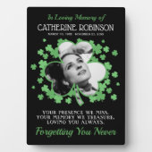 Plaque Photo Mémorial Photo Trèfle Shamrock (Devant)