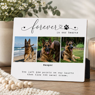 Plaque Photo Mémorial pour animaux de compagnie blanc Forever i