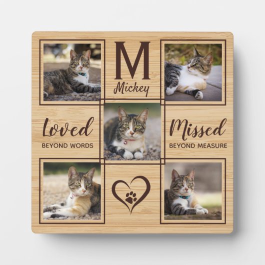 Plaque Photo Mémorial pour animaux de compagnie Souvenir de cha (Devant)