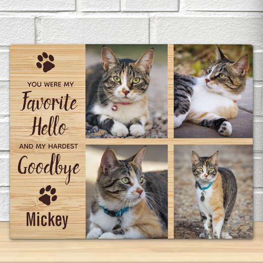 Plaque Photo Mémorial pour chat Objet-souvenir de perte d'anima