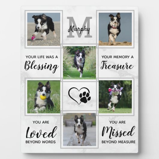 Plaque Photo Mémorial pour chien - Cadeau de perte d'animal de (Devant)