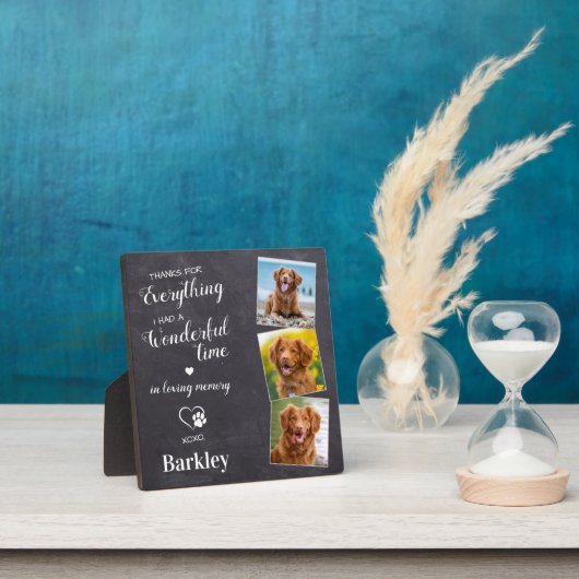 Plaque Photo Mémorial pour chien de compagnie - Don de perte po (Insitu)