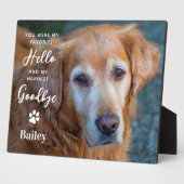 Plaque Photo Mémorial pour chien de compagnie - Salut préféré,  (Côté)