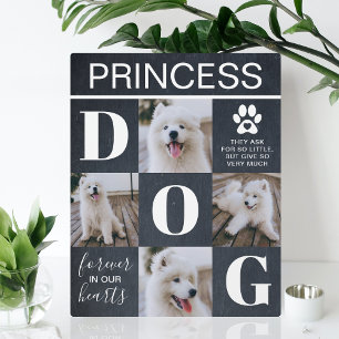 Plaque Photo Mémorial pour chien en ardoise rustique 4 photos