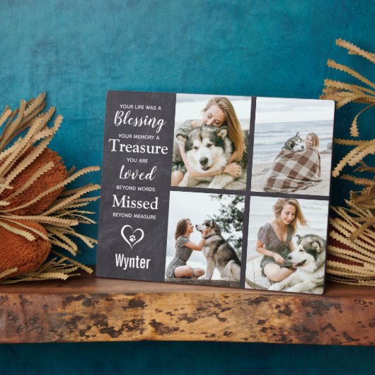 Plaque Photo Mémorial pour chien familier Souvenir de perte d'a (Côté)