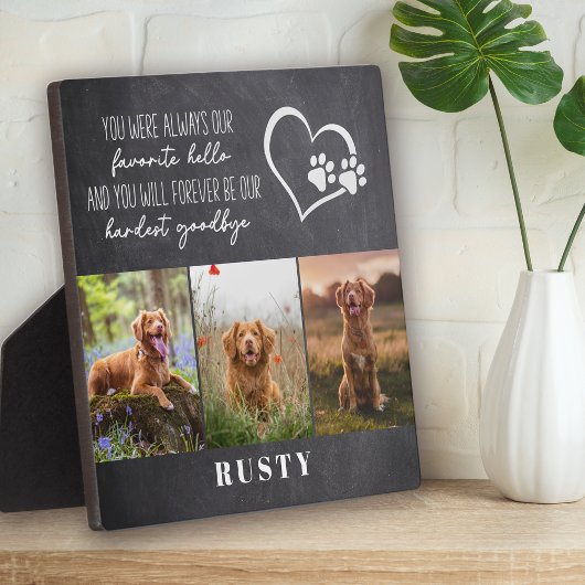 Plaque Photo Mémorial préféré d'adieu pour animal de compagnie