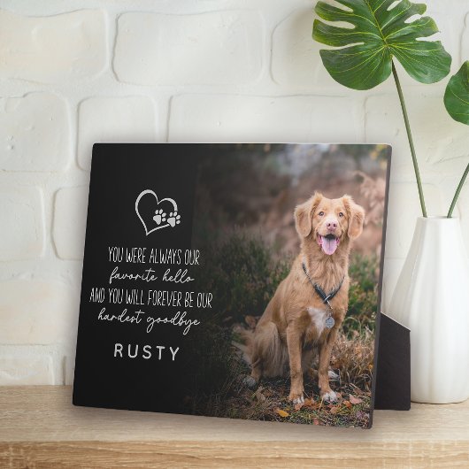 Plaque Photo Mémorial préféré pour animaux de compagnie pour ad