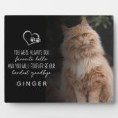 Plaque Photo Mémorial préféré pour chat d'adieu le plus diffici (Devant)