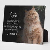 Plaque Photo Mémorial préféré pour chat d'adieu le plus diffici (Côté)